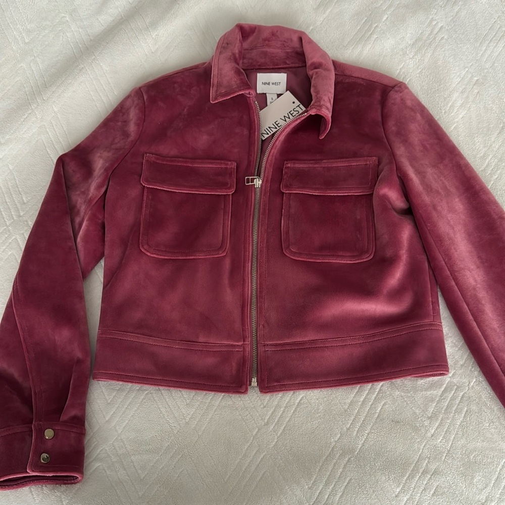 Nine West pink velvet jacket